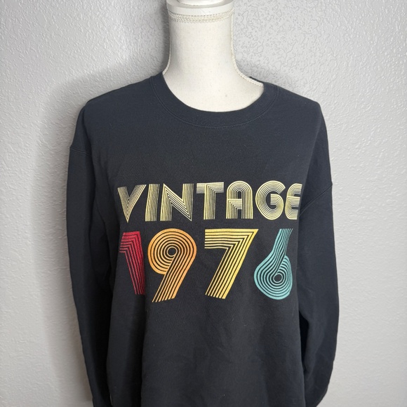 Pre-owned Unisex Black  Pullover sweatshirt Birthday year 1976 -cp - Picture 3 of 5